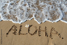 Aloha in Sand, Hawaii, USA Stock Photo | Adobe Stock Aloha in Sand, Hawaii, USA Stock Photo