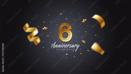 3 Anniversary gold numbers with golden confetti. Celebration anniversary event party template. 19481783 Vector Art at Vecteezy... 