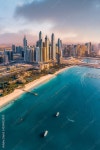 Aerial view of the city of Dubai; Dubai Marina view during vibrant sunset with skyscrapers and beaches Stock Photo | Adobe Stock... 