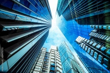 Looking up perspective of financial buildings. Financial business concept Stock Photo | Adobe Stock Looking up perspective of... 
