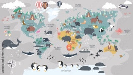 Animals in different parts of the world on map 370061 Vector Art at Vecteezy Download Animals in different parts of the world on... 