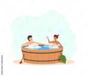 Wooden hot tub 1267240 Vector Art at Vecteezy Download Wooden hot tub  for free