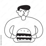 Burger with a cartoon man Art Illustration in White Background. 48770265 Vector Art at Vecteezy Download Burger with a cartoon... 