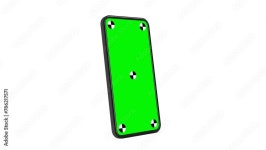 Mobile phone mockup rotation animation with green chroma key screen and motion tracking markers. File includes RGB and alpha... 
