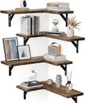 17 Stories Corner Floating Shelves Set of 4 | Wayfair