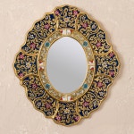 World Menagerie Kaydan Reverse Painted Glass Garden Gold Wall Mirror & Reviews | Wayfair