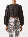 Black Broderie-anglaise organic-cotton poplin top | Ganni | MATCHESFASHION UK Broderie-anglaise organic-cotton poplin top | Ganni