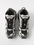 Black Runner mesh and faux leather trainers | Balenciaga | MATCHES UK Runner mesh and faux leather trainers | Balenciaga