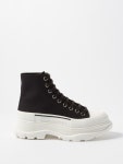Black Tread Slick canvas high-top boots | Alexander McQueen | MATCHESFASHION UK Tread Slick canvas high-top boots | Alexander McQueen