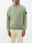 스톤 아일랜드 그린 Logo-patch crew-neck cotton-jersey sweatshirt... 쇼핑 Logo-patch crew-neck cotton-jersey sweatshirt | 스톤 아일랜드