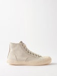 Mihara Yasuhiro ミハラヤスヒロ Past Sole organic-canvas high-top trainers ホワイト｜MATCHESFASHION... 
