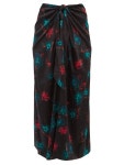 Floral-print tie-front silk-blend midi skirt | Ganni | MATCHESFASHION UK