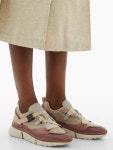 Sonnie raised-sole felt and leather trainers | Chloé | MATCHESFASHION UK