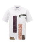 Patchwork-panel short-sleeve cotton-blend shirt | Junya Watanabe | MATCHESFASHION UK Patchwork-panel short-sleeve cotton-blend... 