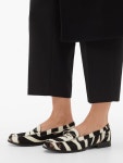 X Alber Elbaz zebra-stripe calf hair loafers | Tods | MATCHESFASHION UK
