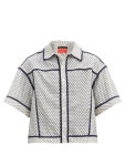 Piped-trim jacquard-knitted shirt | Eckhaus Latta | MATCHESFASHION UK