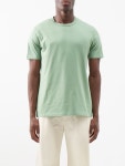 Gabriela Hearst Green Bandiera crew-neck cotton-jersey T-shirt | 매치스패션, 모던 럭셔리 온라인 쇼핑 Bandiera crew-neck... 