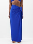 Ernie knotted-waist jersey sarong Blue Norma Kamali | MATCHESFASHION FR Ernie knotted-waist jersey sarong | Norma Kamali