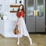 아뜨랑스 - sk2798  풍성한 플레어 라인의 밴딩 슬릿 롱 스커트 skirt sk2798  풍성한 플레어 라인의 밴딩 슬릿 롱 스커트 skirt