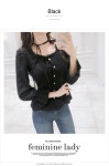아뜨랑스 - bs4153 레이스초커 포인트의 금장단추 스퀘어넥 블라우스 blouse bs4153 레이스초커 포인트의 금장단추 스퀘어넥 블라우스... 