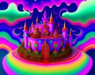 Colorful Psychedelic Castle on Surreal Landscape | Deep Dream Generator Castle caught in a psychedelic storm | Deep Dream Generator