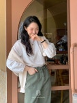 프롬비기닝 [MADE]글로스 라운드블라우스 - 프롬비기닝