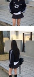 베이델리 [당일출고][MADE/양기모]세컨 트랙 브이넥 오버핏 맨투맨