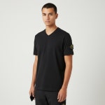 스톤아일랜드5S 2100001 S0013 V0029 코튼 브이넥 반팔 티셔츠 블랙