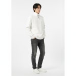 CP COMPANY DIAGONAL RAISED FLEECE POLO SWEATSHIRT (17CMSS027A 005086W 103) (다이애그널 레이즈드 플리스 폴로 스웨트셔츠)