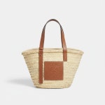 LOEWE 26SS MEDIUM BASKET - PALM LEAF & CALFSKIN (A223S92XAX 2435) (미디엄 바스켓 백)