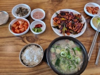 예천맛집 용궁 단골식당에서 용궁순대국밥과 오징어불고기 맛나요