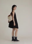 봉주 베이직 푹신한 구름 민소매 서스펜더 미니 원피드 드레스 화이트 블랙 캐주얼룩 여친룩 데이트룩 여행룩 촬영룩 편한룩 출근룩