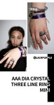 블랙퍼플 Mini AAA Dia Crystal Ring - Silver Purple