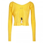 명품쇼핑몰 BUYEST 바이스트 명품쇼핑몰 BUYEST|◆당일◆24FW 라 마이유 프랄루 골드 로고 골지 가디건 옐로우 223KN500 2190 210