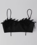 GANNI（ガニー）の「GANNI/ガニー BLACK DRAPEY MELANGE SLEEVELESS / F8675_099 / ドレープメランジビスチェ / リボンビスチェ... 