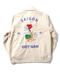HOUSTON（ヒューストン）の「HOUSTON ヒューストン COTTON VIETNAM JACKET 虎 MAP柄 刺繍 コットン ベトナムジャケット/ベトジャン... 
