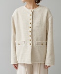 PUAL CE CIN(ピュアルセシン)の「リングツイードノーカラージャケット(ノーカラージャケット)」 - WEAR