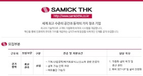 삼익THK 채용 : [생산관리] 부문 사원 채용 - 인크루트 채용정보 삼익THK(주),[생산관리] 부문 사원 모집 : 인크루트 채용