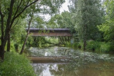 수자원, 수변 지역, 반사, 자연 환 경, 은행... 주립 공원, 봄, 작은 만, 농촌 지역, 경치, Humpback bridge, 통나무 다리, 호수, 습지, 식물... 