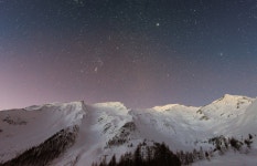 Free Images : sky, mountainous landforms, mountain range, atmosphere, winter, snow, alps, geological phenomenon, night, summit... 