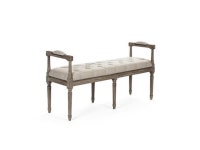 Zentique ZEN04 E272 A003 Nicolas Tufted Bench, Natural Linen - 51 x 19 x 16 in. - Newegg.com