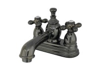 Kingston Brass NS7000AX 4 in. Centerset Lavatory Faucet with Brass Pop-Up, Black Stainless Steel - Newegg.com