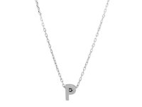 .925 Sterling Silver Rhodium Plated Small Initial P Necklace - Newegg.com