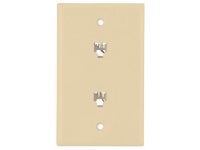 Cooper 3546-4V Ivory Dual Four Wire Telephone Jack Wall Plate - Newegg.com