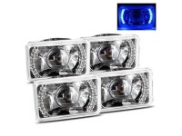 ModifyStreet 4PC Blue LED Ring H4651/H4652/H4656/H4666 4x6 Semi... com ModifyStreet 4PC Blue LED Ring H4651&#47;H4652&#47;H4656... 