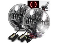 ModifyStreet 6000K H4-2 HID + Red LED Ring H6014/H6015/H6017... Red LED Ring H6014/H6015/H6017/H6052/H6024 7"... 