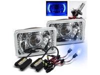 ModifyStreet 8000K H4-2 HID + Blue LED Ring H4651/H4652/H4656... Blue LED Ring H4651&#47;H4652&#47;H4656&#47;H4666 4x6 Semi... 