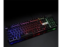 Colorful Crack LED Illuminated Backlit USB Wired PC Rainbow Gaming Keyboard - Newegg.com