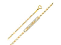 14k Tri-Tone (White, Yellow and Rose) Gold 1.5-mm Valentino Chain Necklace (22 inch) - Newegg.com 14k Tri-Tone (White, Yellow... 