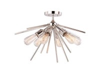 Vaxcel International C0161 24 in. Estelle Semi - Flush Mount, Polished Nickel - Newegg.com